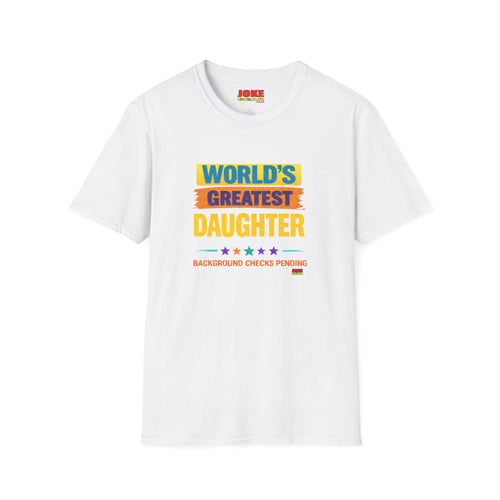 "World's Greatest Daughter" Colorful Retro Pride Tee (Background Checks Pending)
